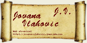 Jovana Vlahović vizit kartica